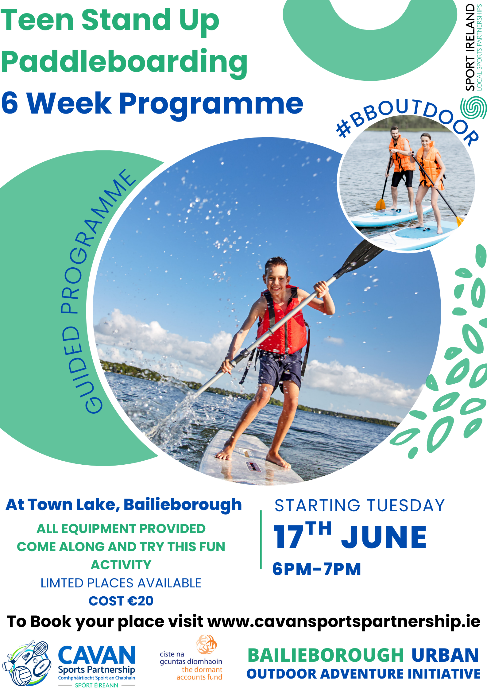 Teen Paddleboarding Poster